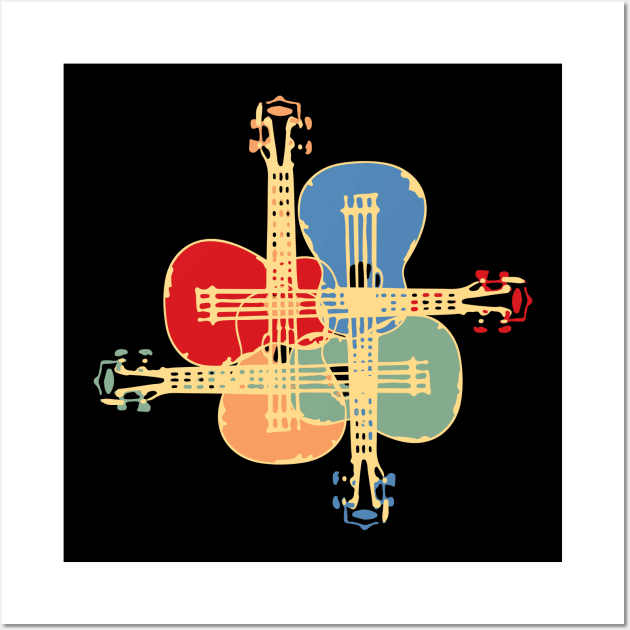 Fancy Colorful Ukulele Wall Art by jazzworldquest